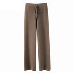 High-waisted Loose Wool Knitted Wide-leg Trousers