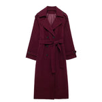 Elegant Women's Woolen Overcoat