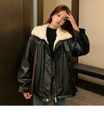 Retro Thick Warm Leather Coat