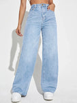 loose Denim wide leg pants