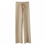 High-waisted Loose Wool Knitted Wide-leg Trousers