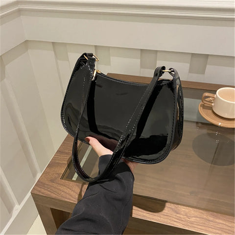 Patent Leather Glossy Shoulder Bag