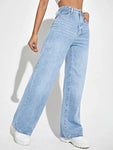 loose Denim wide leg pants