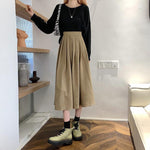 High Waist Pleated Autumn Winter Skirt