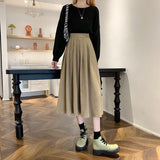 High Waist Pleated Autumn Winter Skirt