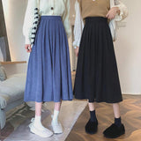 High Waist Pleated Autumn Winter Skirt