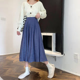 High Waist Pleated Autumn Winter Skirt