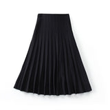 High Waist Knit Dress Solid Color Female Classic Skirt