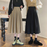 High Waist Pleated Autumn Winter Skirt