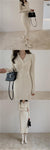 Long Sleeve  V Neck Sweater Dresses