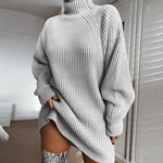 Oversized Knitted  Long Sleeve Casual Elegant Autumn Dress