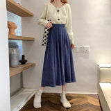 High Waist Pleated Autumn Winter Skirt