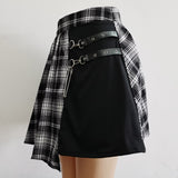 Irregular High Waist Hip Hop Clubwear  Mini Pleated Skater Skirt