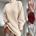 Oversized Knitted  Long Sleeve Casual Elegant Autumn Dress