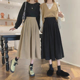 High Waist Pleated Autumn Winter Skirt