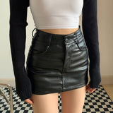 Leather Short High Waisted Skirt