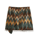 Sarong Beaded Fringe Wrap Vestidos Casual Zip Short Skirt