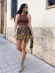 Sarong Beaded Fringe Wrap Vestidos Casual Zip Short Skirt