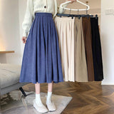 High Waist Pleated Autumn Winter Skirt