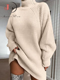 Oversized Knitted  Long Sleeve Casual Elegant Autumn Dress