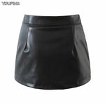 Leather Short High Waisted Skirt