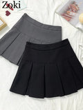 High Waist   School Uniform Mini Skirts