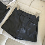 Leather Short High Waisted Skirt