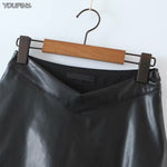 Leather Short High Waisted Skirt