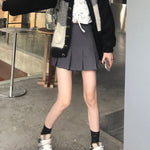 High Waist   School Uniform Mini Skirts