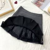 High Waist   School Uniform Mini Skirts