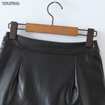 Leather Short High Waisted Skirt