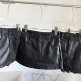 Leather Short High Waisted Skirt