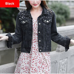 Women White Wash Long Sleeve e Casual Jean Jacket